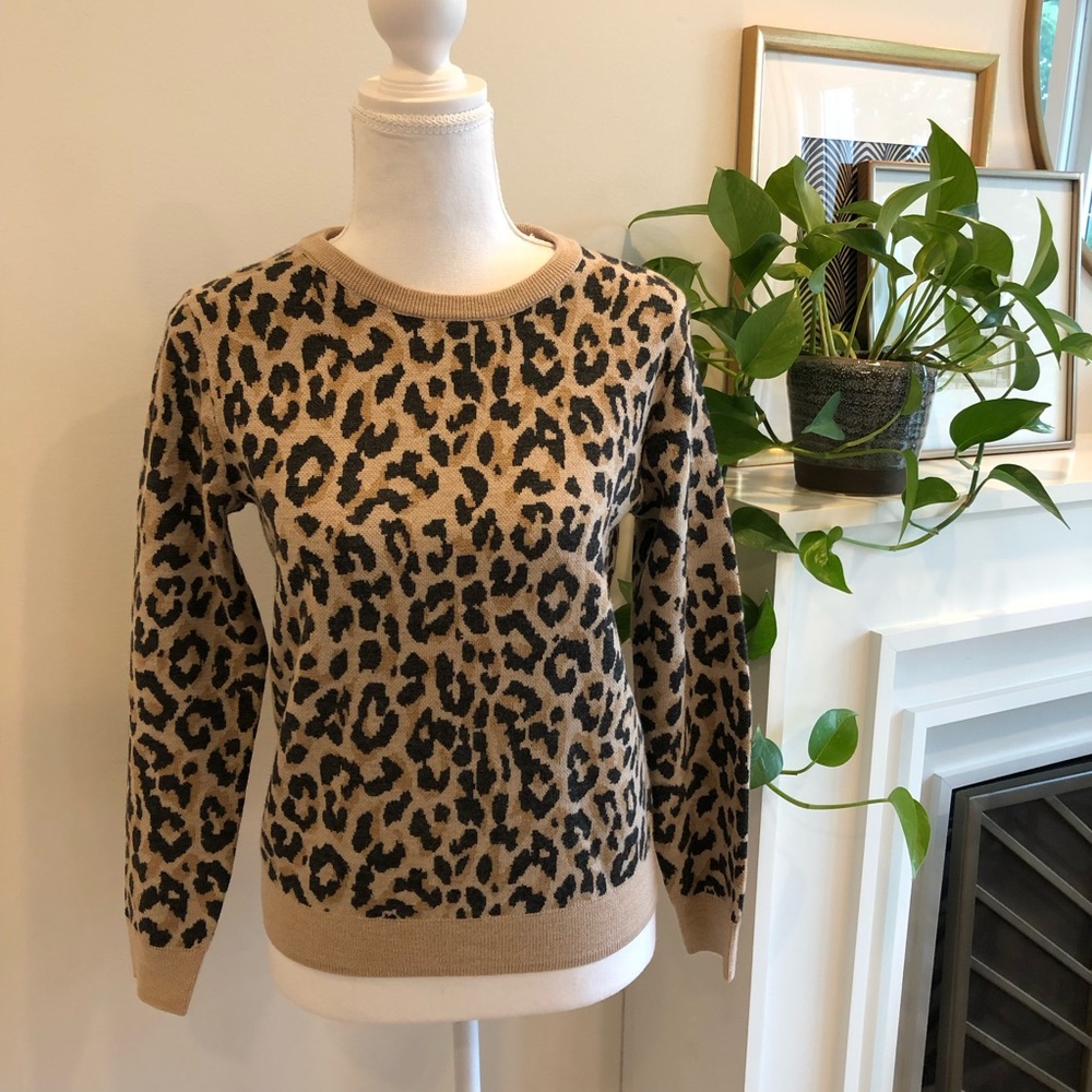J. Crew Leopard Print Sweater - Size XS